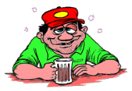 рисованый мужик пьет пиво - анимация